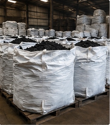 Export sacks in clean warehouse